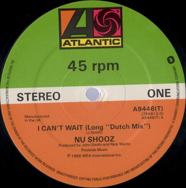 Nu Shooz : I Can't Wait (12", Single, Gen)