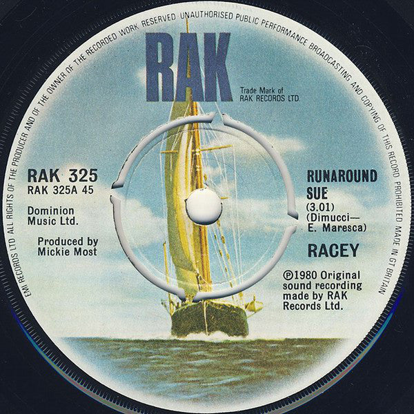 Racey : Runaround Sue (7", Single)