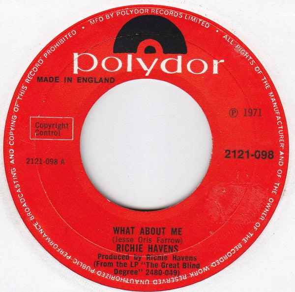 Richie Havens : What About Me (7", Single)