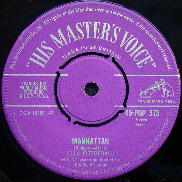 Ella Fitzgerald : Manhattan (7")