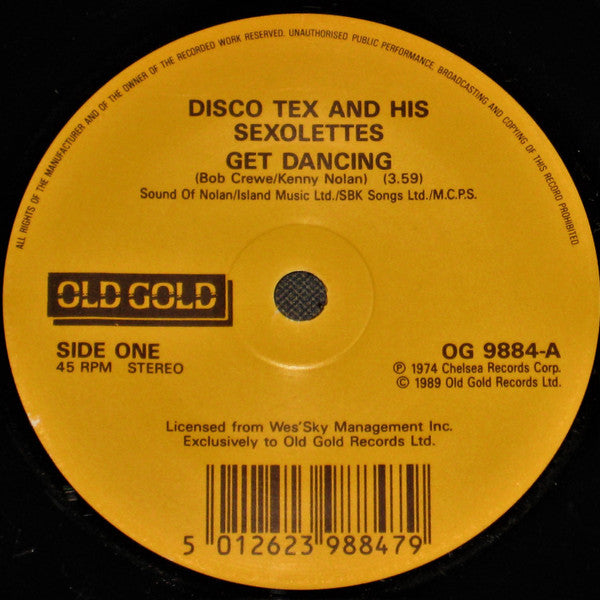 Disco Tex & His Sex-O-Lettes : Get Dancing / I Wanna Dance Witchoo (7", Single)
