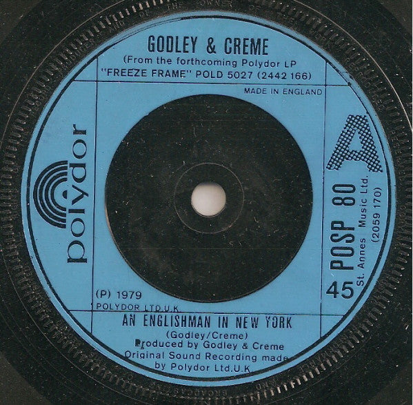 Godley & Creme : An Englishman In New York (7", Single, Pla)