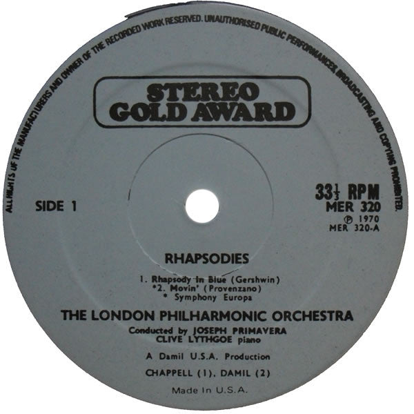 The London Philharmonic Orchestra : Rhapsodies (LP, Album)