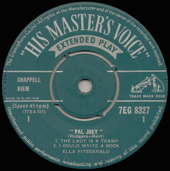 Ella Fitzgerald : Ella Sings "Pal Joey" (7", EP)