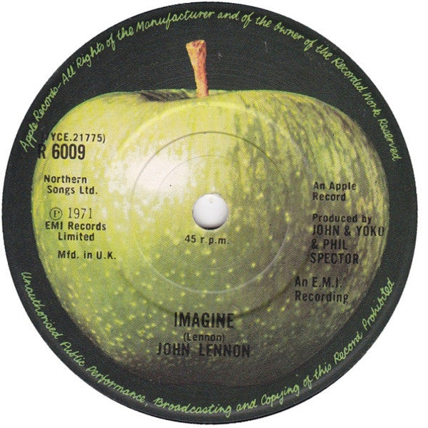 John Lennon : Imagine (7", Single, Sol)