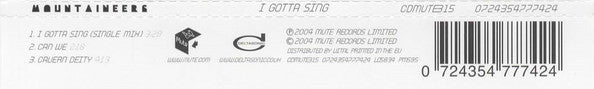 Mountaineers : I Gotta Sing (CD, Single)