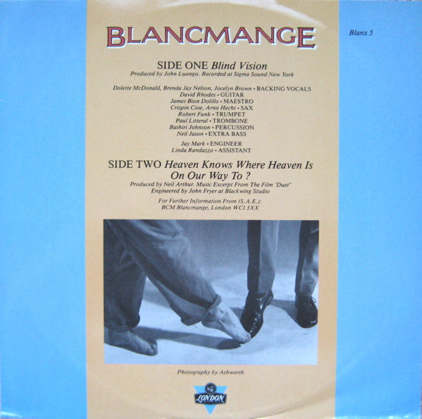 Blancmange : Blind Vision (12", Single)