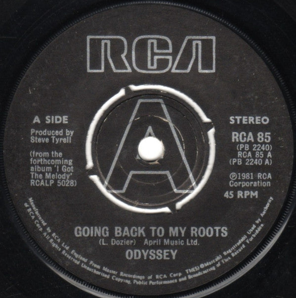 Odyssey (2) : Going Back To My Roots (7", Single, Kno)