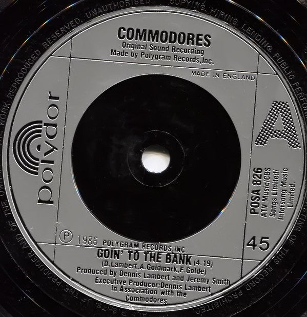 Commodores : Goin' To The Bank (7", Single)