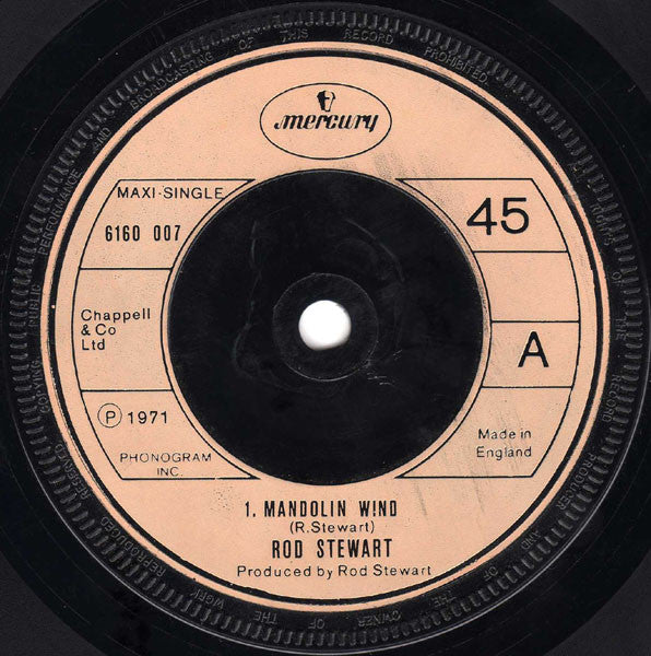 Rod Stewart : Mandolin Wind (7", Maxi)