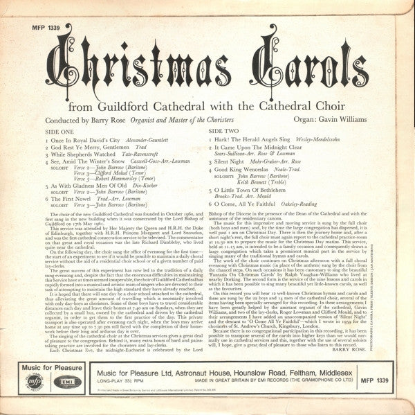 The Guildford Cathedral Choir : Christmas Carols From Guildford Cathedral (LP, Album)