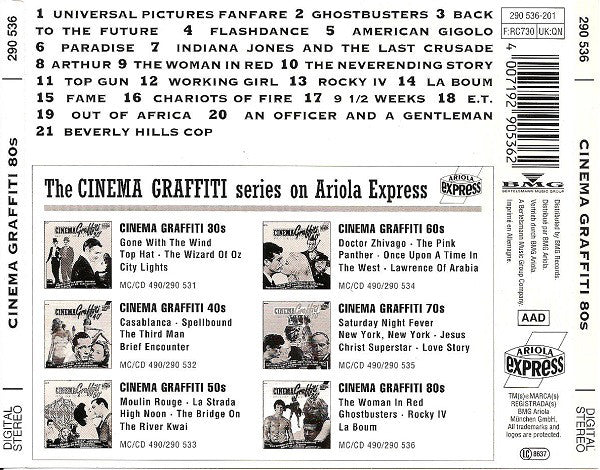 Various : Cinema Graffiti 80's (CD, Comp)