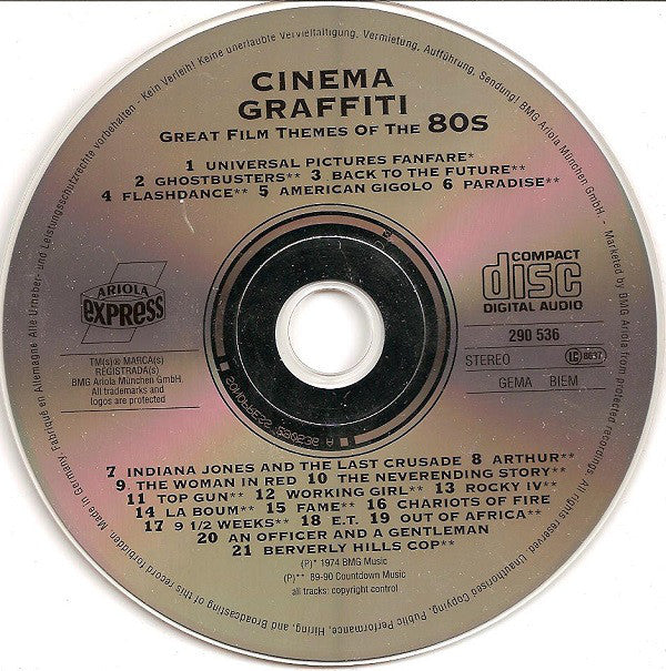 Various : Cinema Graffiti 80's (CD, Comp)