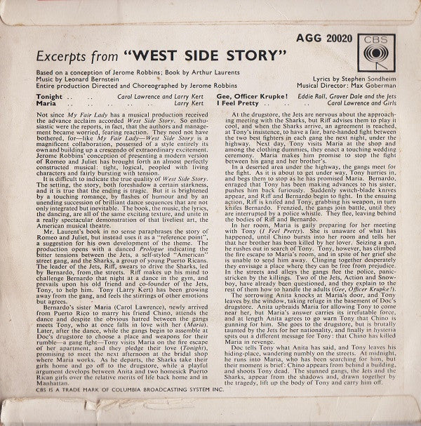 Various : Excerpts From West Side Story Vol. 1 (7")