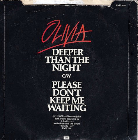 Olivia Newton-John : Deeper Than The Night (7", Single)