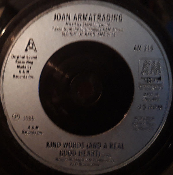 Joan Armatrading : Kind Words (And A Real Good Heart) (7", Single, Sil)