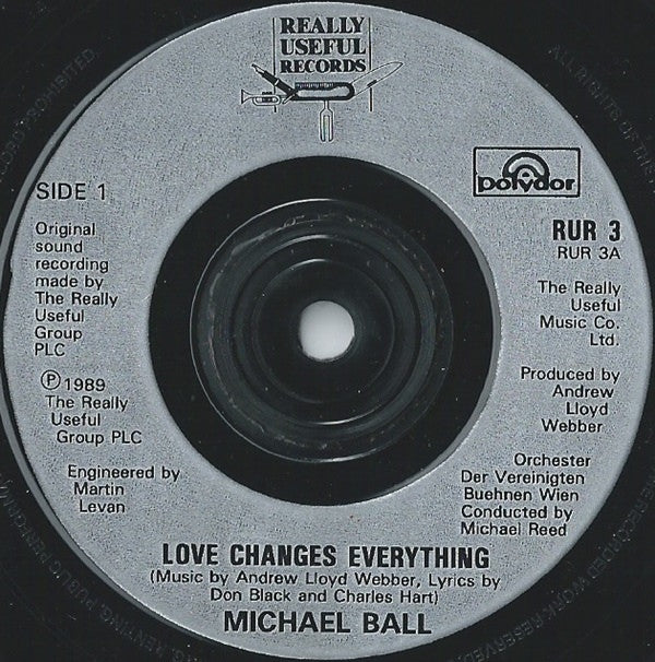 Michael Ball : Love Changes Everything (7", Single, Sil)