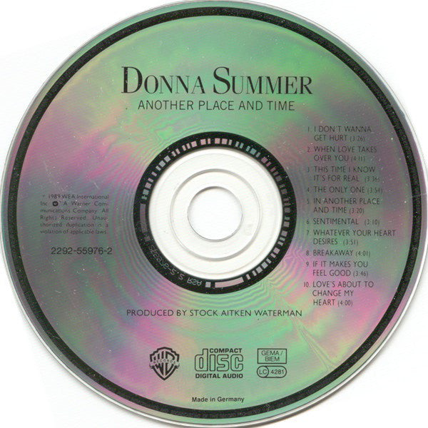 Donna Summer : Another Place And Time (CD, Album)