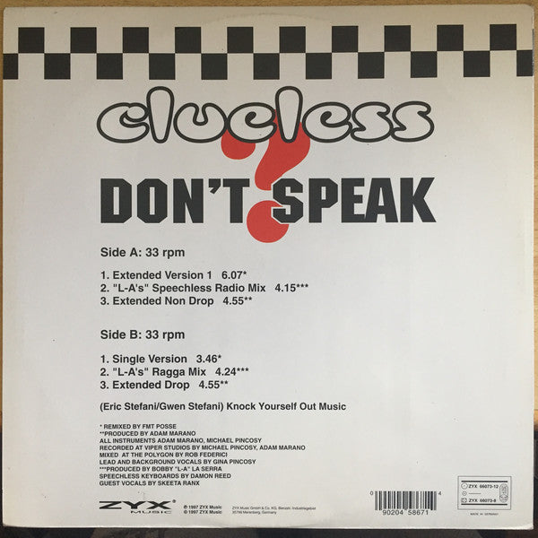 Clueless : Don't Speak (12")