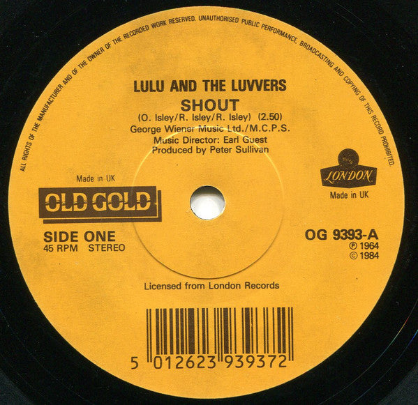 Lulu And The Luvvers / Dave Berry : Shout / The Crying Game (7", Single, Pic)
