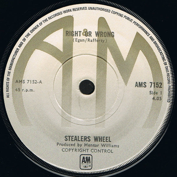 Stealers Wheel : Right Or Wrong (7")