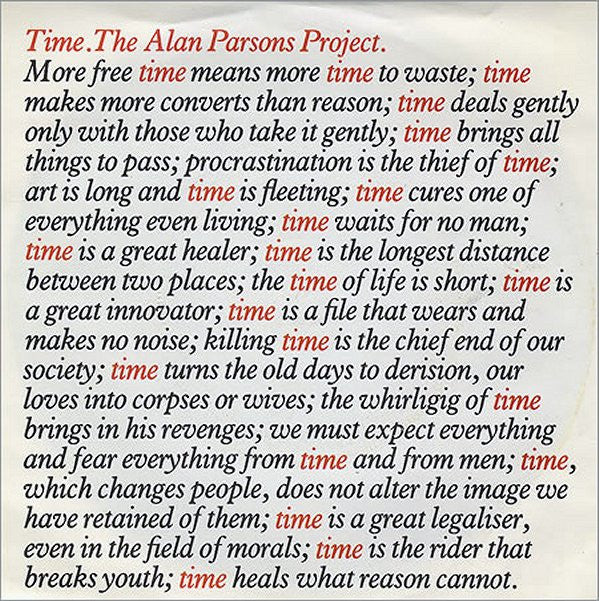 The Alan Parsons Project : Time (7")