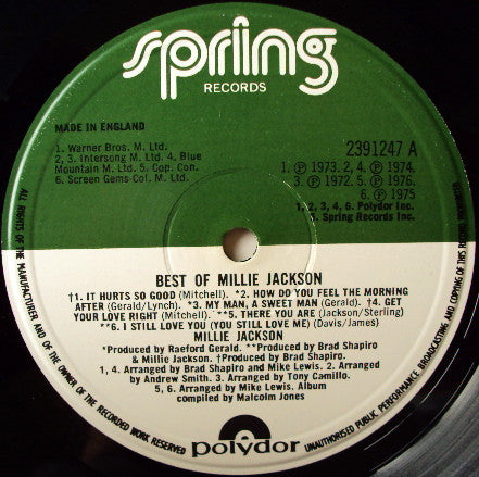Millie Jackson : The Best Of Millie Jackson (LP, Comp, Mono)