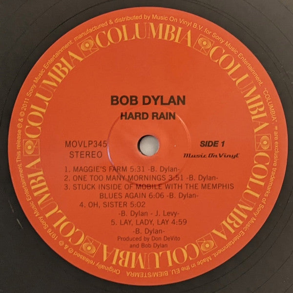 Bob Dylan : Hard Rain (LP, Album, RE, RM, 180)