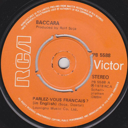 Baccara : Parlez-vous Français? (7", Single)
