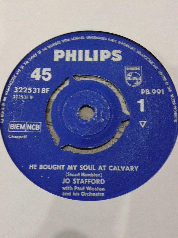 Jo Stafford With Paul Weston And His Orchestra : He Bought My Soul At Calvary (7", Single, RE)