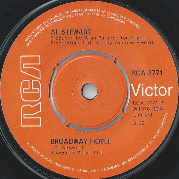 Al Stewart : Year Of The Cat (7", Single)
