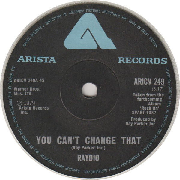 Raydio : You Can't Change That (7", Cle)