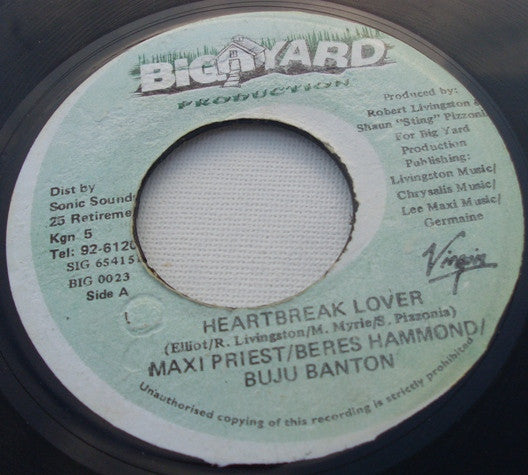 Maxi Priest / Beres Hammond / Buju Banton : Heartbreak Lover (7")