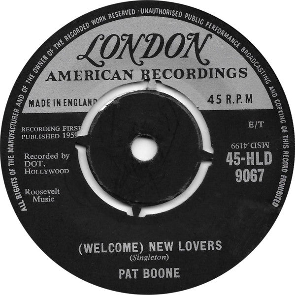 Pat Boone : (Welcome) New Lovers (7")