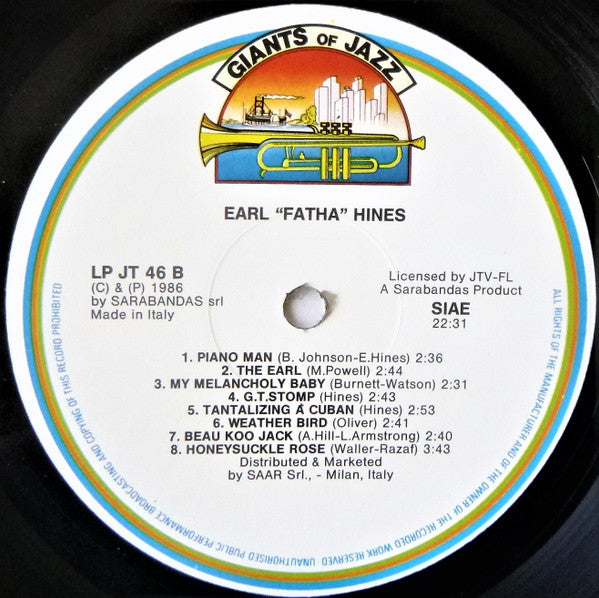 Earl Hines : Earl 'Fatha' Hines  (LP, Comp)
