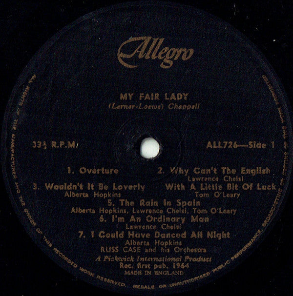 "My Fair Lady" Cast, Russ Case And His Orchestra : My Fair Lady (LP, Album, Mono)