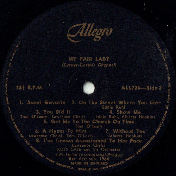 "My Fair Lady" Cast, Russ Case And His Orchestra : My Fair Lady (LP, Album, Mono)