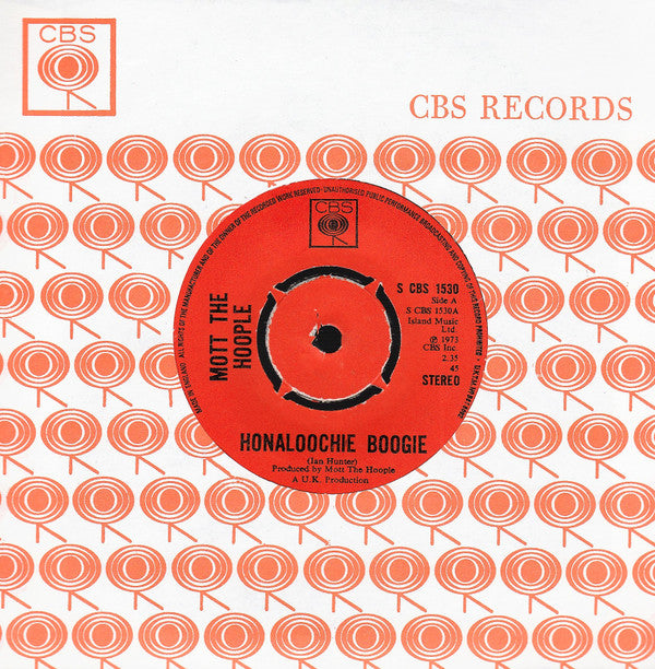 Mott The Hoople : Honaloochie Boogie (7", Single, Kno)