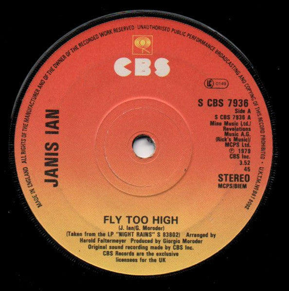 Janis Ian : Fly Too High (7", Single)
