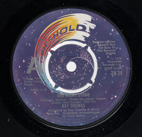 Ray Thomas : One Night Stand (7", Single, Promo)