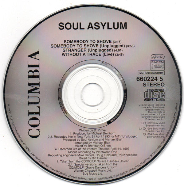 Soul Asylum (2) : Somebody To Shove (CD, Single)