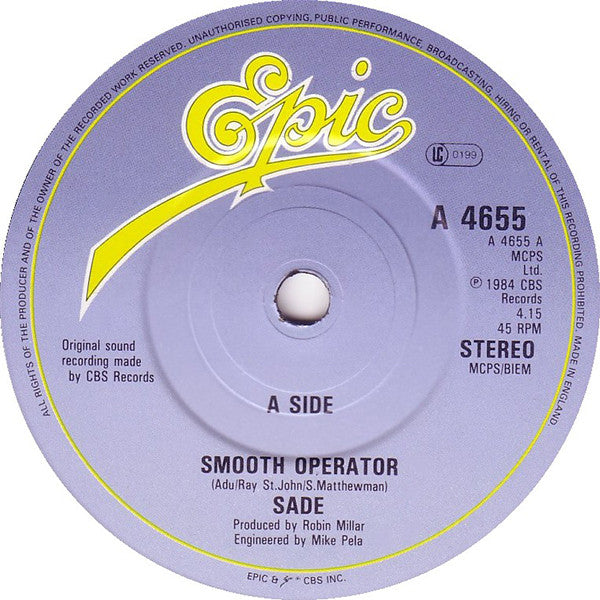 Sade : Smooth Operator (7", Single, Ltd, Pos)