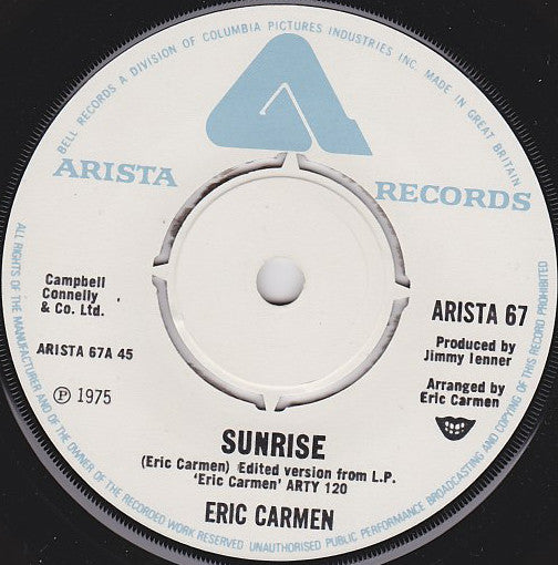 Eric Carmen : Sunrise (7", Single)