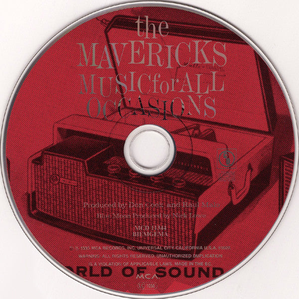 The Mavericks : Music For All Occasions (CD, Album)