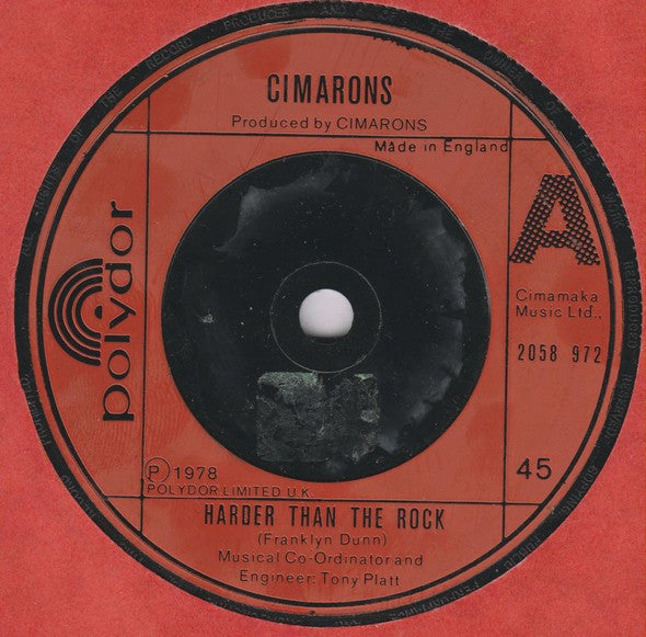 The Cimarons : Harder Than The Rock (7", Single)