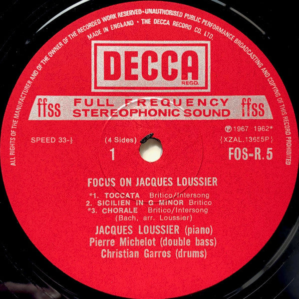 Jacques Loussier : Focus On Jacques Loussier (2xLP, Comp, Gat)