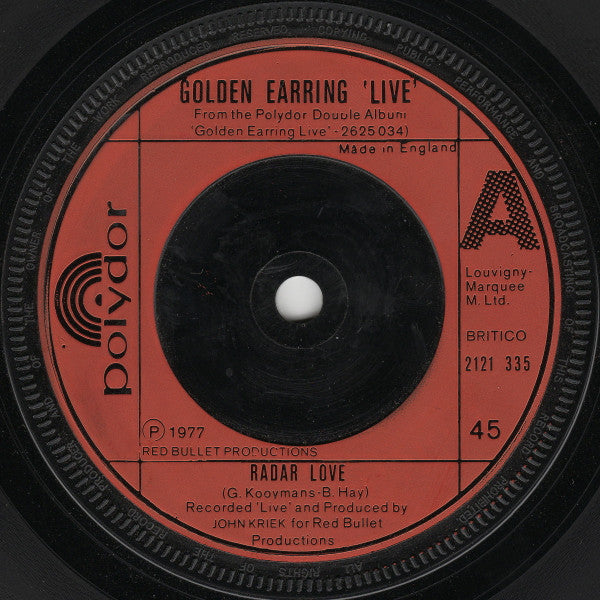 Golden Earring : Radar Love (7", Single)