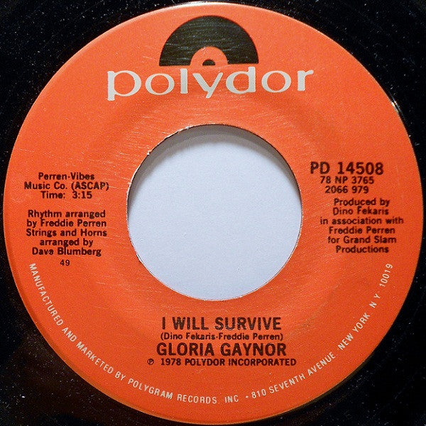 Gloria Gaynor : I Will Survive (7", Single, RP, 49 )