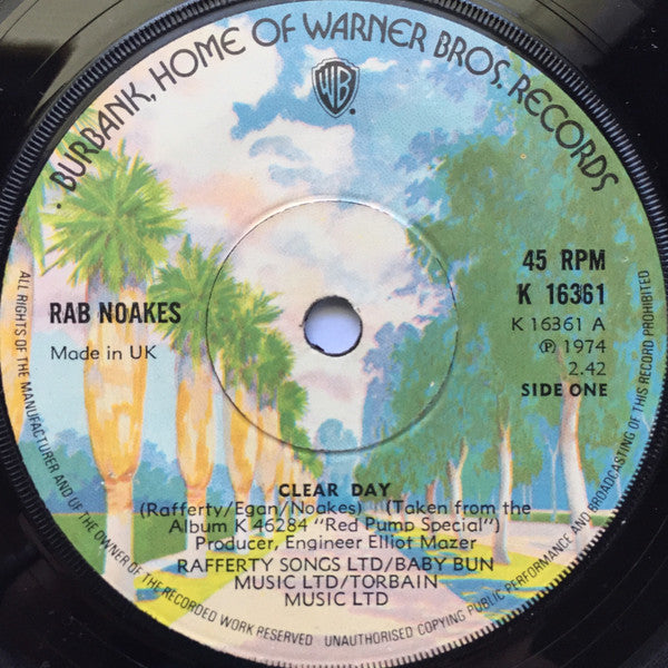 Rab Noakes : Clear Day (7", Sol)