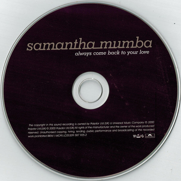 Samantha Mumba : Always Come Back To Your Love (CD, Single, Enh)